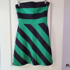 BCBG MaxAzria Navy & Green strapless Dress